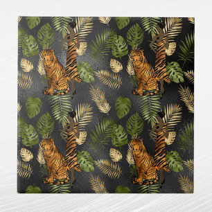 Elegant Copper Green Gold Tiger Lady  Tile