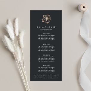 Elegant Copper Hibiscus Flower Pricing/Services Rack Card