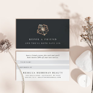 Elegant Copper Hibiscus Flower Referral Card