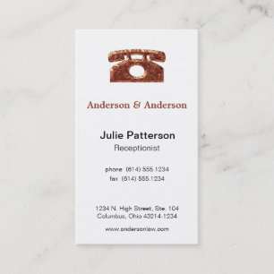 Elegant Copper Looking Telephone Business Card 2