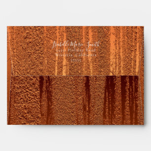 Elegant Copper Metallic Texture Wedding Invitation Envelope