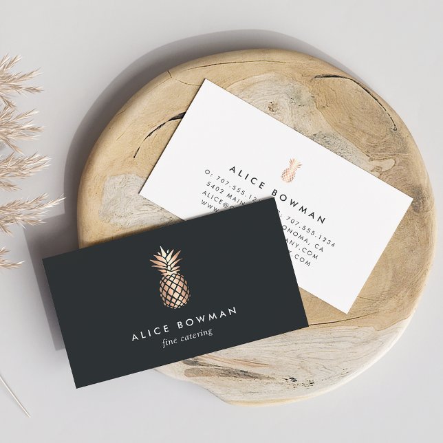 Elegant Copper Pineapple Business Card (Creator Uploaded)