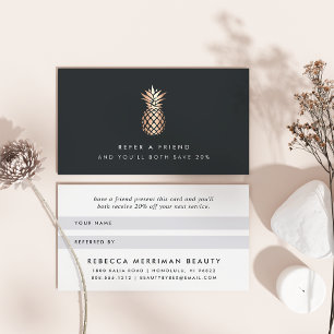 Elegant Copper Pineapple Referral Card