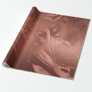 Elegant copper rose gold Christmas marble Wrapping Paper