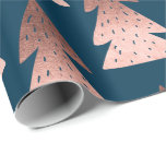 Elegant copper rose gold Christmas tree pattern Wrapping Paper<br><div class="desc">Pretty faux copper rose gold Christmas tree pattern.</div>