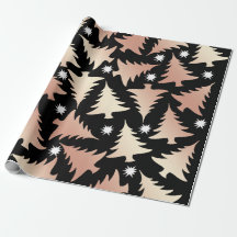 Elegant copper rose gold Christmas tree pattern