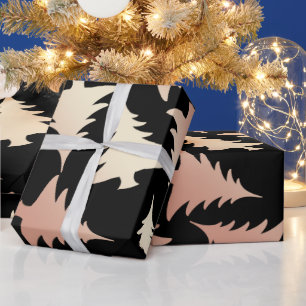 Elegant copper rose gold Christmas tree pattern Wrapping Paper