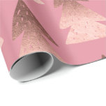 Elegant copper rose gold Christmas tree pattern Wrapping Paper<br><div class="desc">Pretty faux copper rose gold Christmas tree pattern.</div>