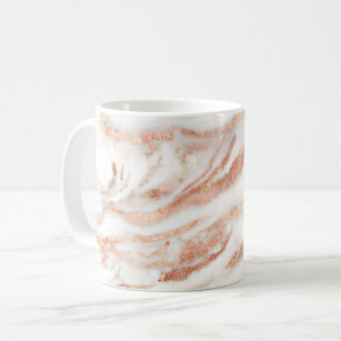 Elegant Copper Rose Gold Foil Marble Coffee Mug