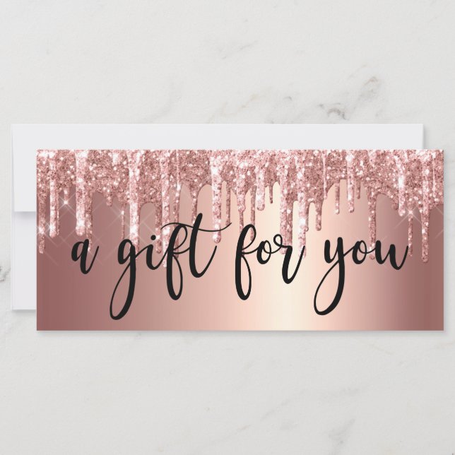 Elegant copper rose gold glitter drips nails (Front)