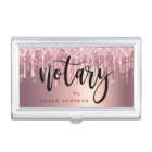 Elegant copper rose gold glitter drips notary