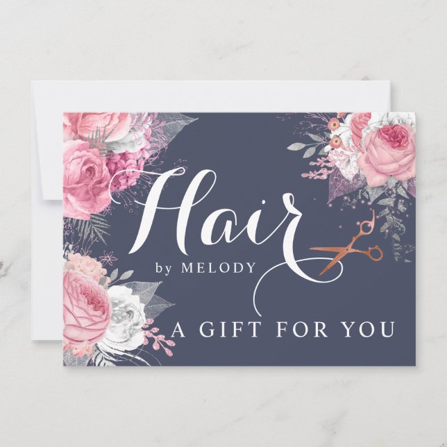 Elegant copper rose gold scissors hairstylist (Front)