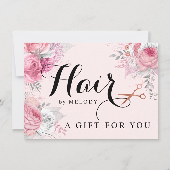 Elegant copper rose gold scissors hairstylist (Front)