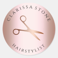 Elegant copper rose gold scissors hairstylist