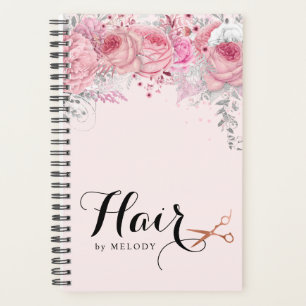 Elegant copper rose gold scissors hairstylist planner