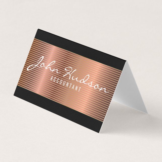Elegant Copper Script Modern Design 3.5x2 Business Card (Front)