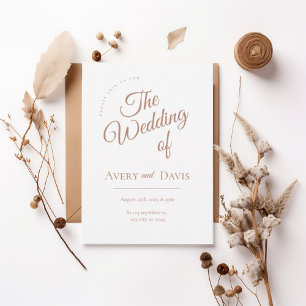 Elegant Copper Script Wedding Invitation