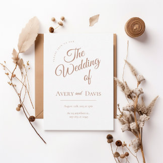 Elegant Copper Script Wedding Invitation