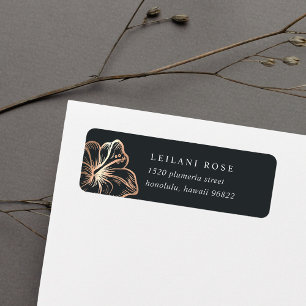 Elegant Copper Tropical Hibiscus Return Address