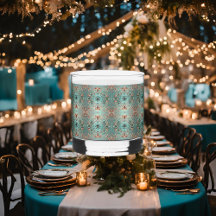 Elegant Copper Turquois Floral Circles 