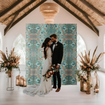 Elegant Copper Turquoise Minimal Flowers