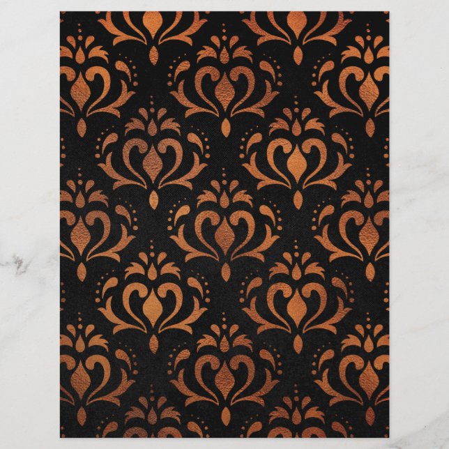 Elegant Copper Vintage Patterned Paper (Front)