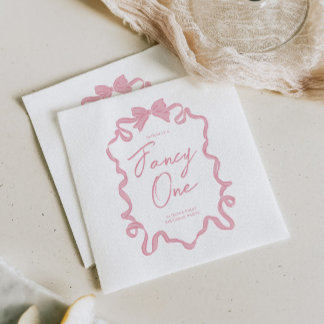 Elegant Coquette Bow Birthday Napkins
