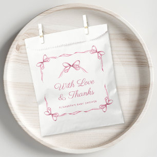 Elegant Coquette Bows Baby Girl Shower Thank You Favour Bags