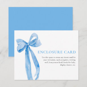 Elegant Coquette Dusty Blue Bow Enclosure Card