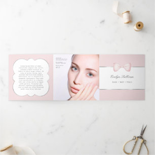 Elegant coquette pink bow trifold brochure