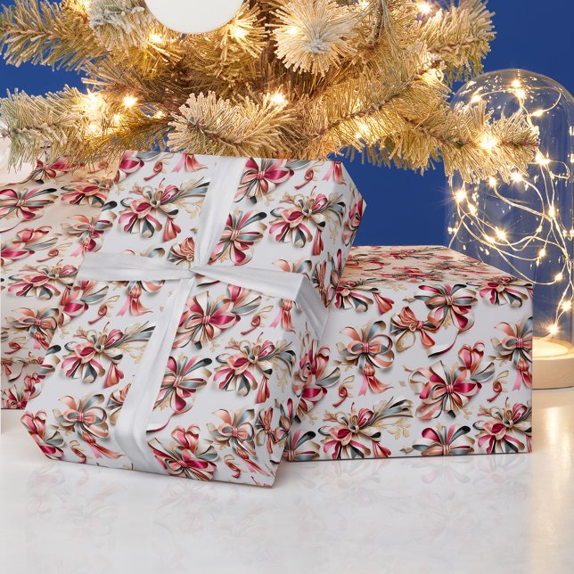 Elegant coquette ribbons and bows Christmas Wrapping Paper (Creator Uploaded)