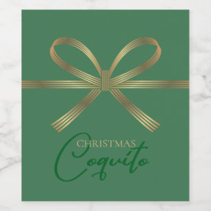 Elegant Coquito Bow Wine Label