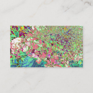 Elegant Coral and Chartreuse Limelight Hydrangea Business Card
