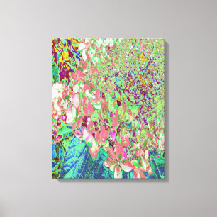 Elegant Coral and Chartreuse Limelight Hydrangea Canvas Print