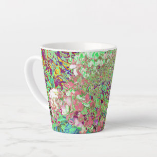 Elegant Coral and Chartreuse Limelight Hydrangea Latte Mug