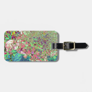 Elegant Coral and Chartreuse Limelight Hydrangea Luggage Tag