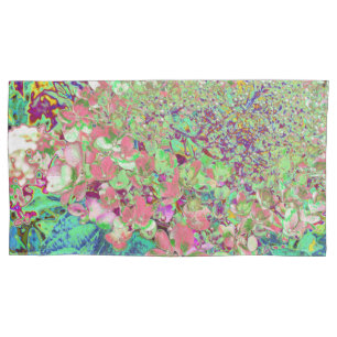 Elegant Coral and Chartreuse Limelight Hydrangea Pillowcase