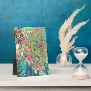 Elegant Coral and Chartreuse Limelight Hydrangea Plaque