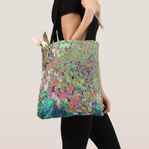 Elegant Coral and Chartreuse Limelight Hydrangea Tote Bag
