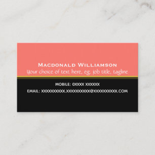 Elegant Coral Black Christian Scripture Business Card
