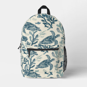 Elegant Coral Leaves Pattern Printed Backpack