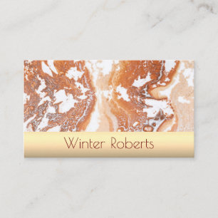 Elegant coral marble gold frame professional business card