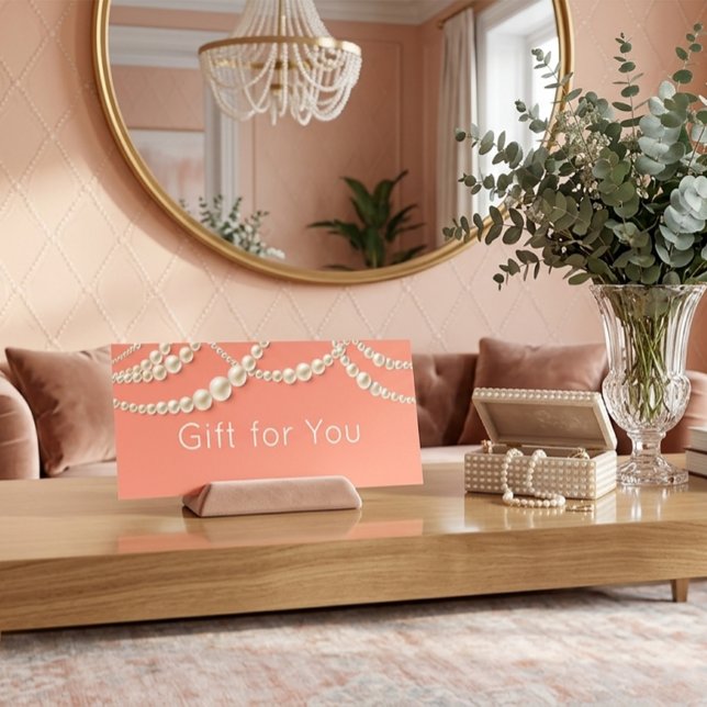 Elegant Coral & Pearl Gift Certificate (Creator Uploaded)