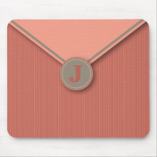 Elegant Coral Personalised Monogrammed Mousepad