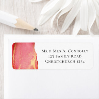 Elegant Coral Pink Magenta Return Address