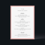 Elegant Coral Pink Monogram Modern Wedding Menu<br><div class="desc">Modern wedding menus featuring a clean design with serif and script fonts.</div>