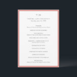 Elegant Coral Pink Monogram Modern Wedding Programme<br><div class="desc">Modern wedding programs featuring a clean design with serif and script fonts.</div>