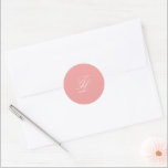 Elegant Coral Pink Traditional Wedding Classic Round Sticker<br><div class="desc">Classic style wedding stickers featuring a simple and timeless design with your monogram in an elegant script.</div>