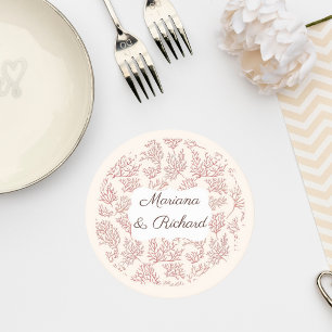 Elegant Coral Reef Wedding Coaster