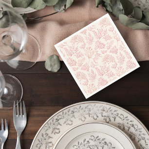 Elegant Coral Reef Wedding Cocktail Napkin